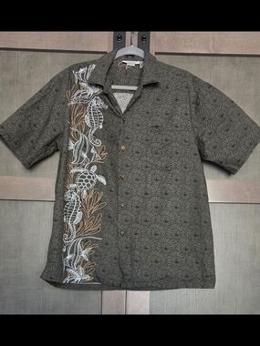 Pacific Legend Hawaiian  Shirt Mens Large Made in Hawaii 100% Cotton Sea Life